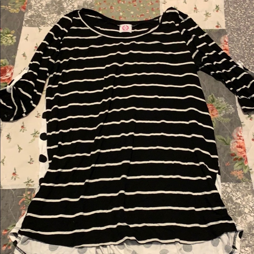 Striped shirt with polka dots